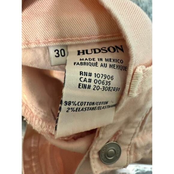 Hudson Womens Kenzie Cut Off Pink Jean Shorts Distressed Size 30 - Picture 7 of 8